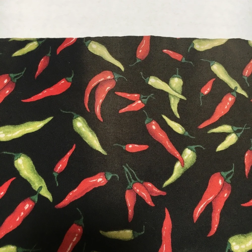 Hot Chili Pepper Red Green Black‎ Window Valance